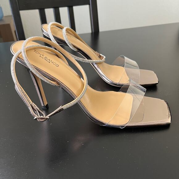 Tony Bianco x REVOLVE Clear & Rhinestone Heels - Picture 9 of 14